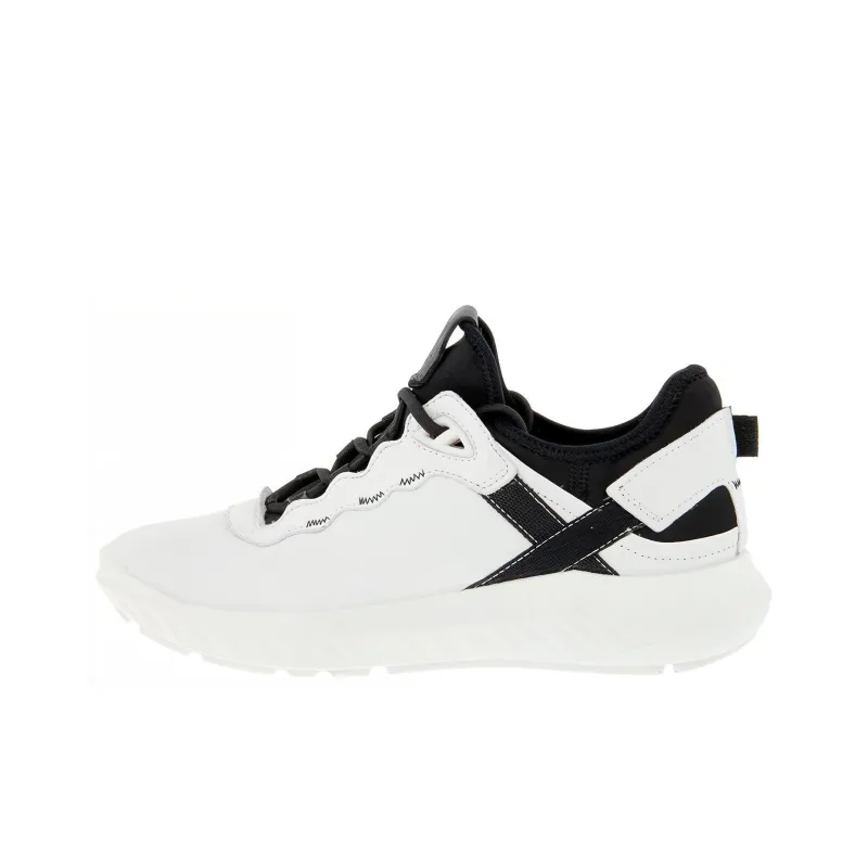 Ecco Shock Absorbers With Slip Resistant And Abrasion Resistant Properties Low Top Running Shoes Women's White Black-0