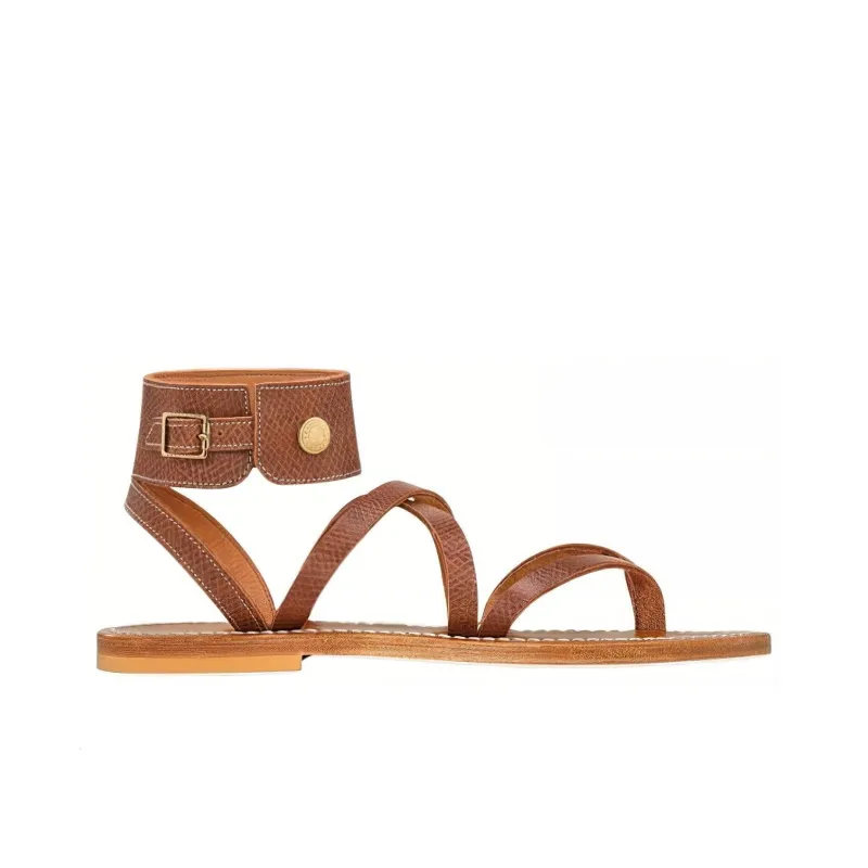 LONGCHAMP One Strap Sandals Women's Brown-1
