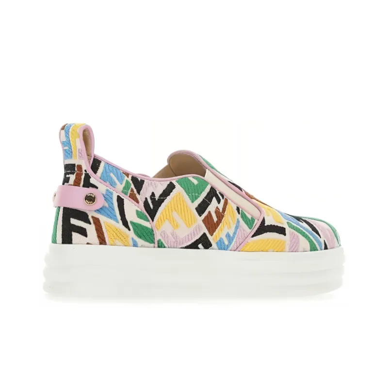 FENDI Monogram Stylish Skateboarding Shoes Women's Multicolor-4