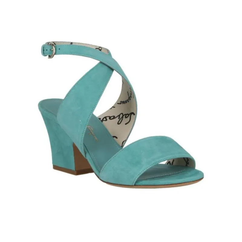 FERRAGAMO One Strap Sandals Women's Blue-2