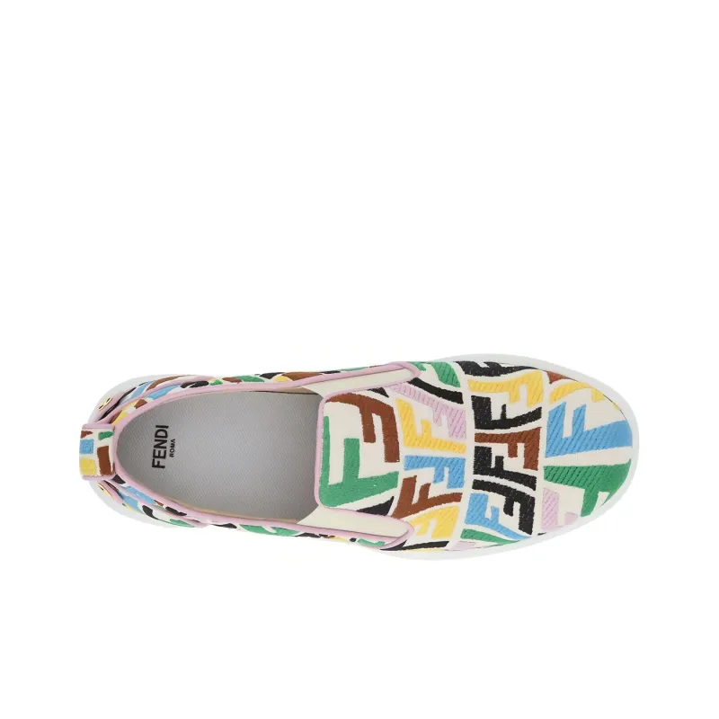 FENDI Monogram Stylish Skateboarding Shoes Women's Multicolor-3