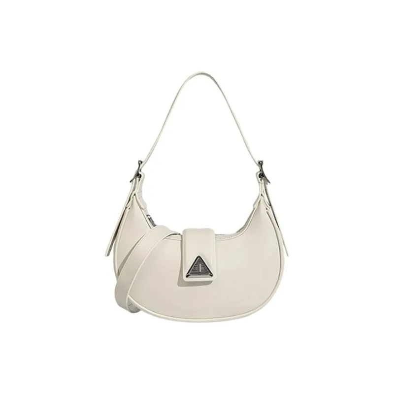 Carksky PU Shoulder Bag Crossbody Bag Moon Bag Shoulder Bag Regular Women's Black/White-1