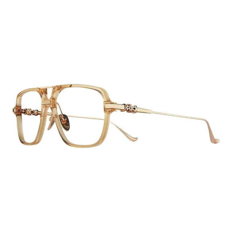 Chrome Hearts Plate And Metal Aviator Eyeglass Frames Unisex Multicolor-3