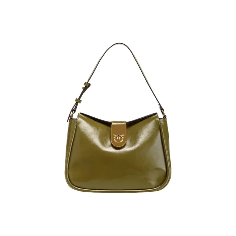 PINKO Cowhide Split Leather Shoulder Bag, Crossbody Bag Women's Green-0