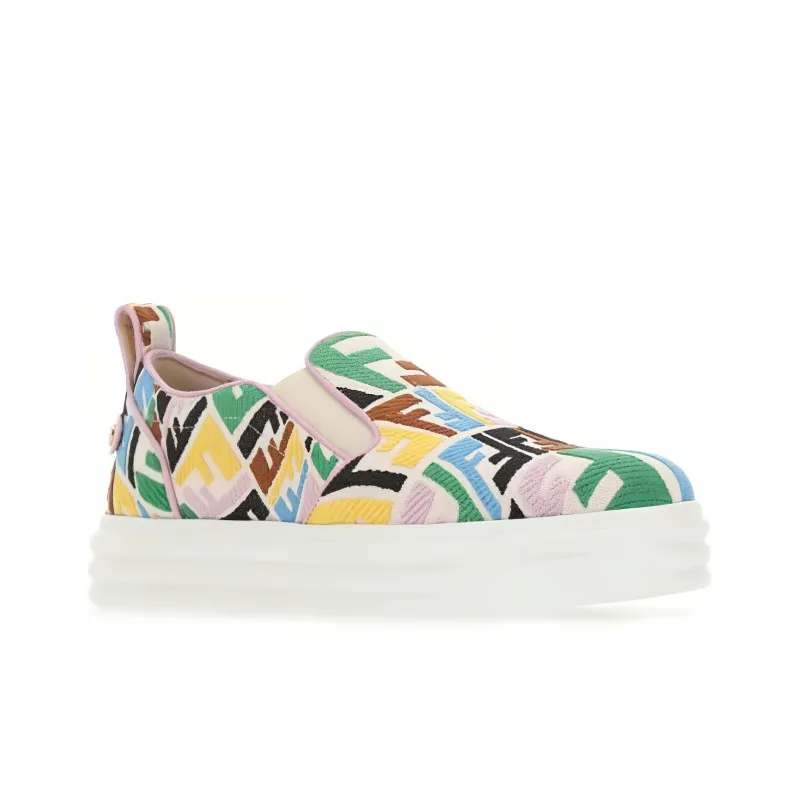 FENDI Monogram Stylish Skateboarding Shoes Women's Multicolor-2