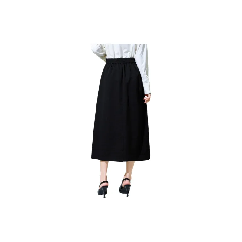 SMEN Casual Long Skirts Women's Black-1