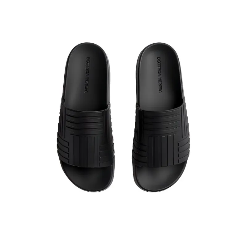 Bottega Veneta Rubber Slides Black-5