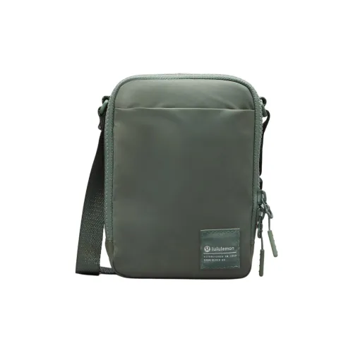 Lululemon Nylon Shoulder Bag Crossbody Bag Regular Unisex Gray Eucalyptus Tree Color