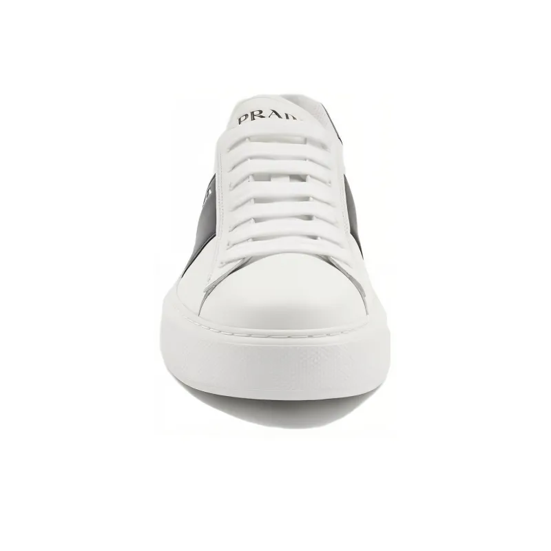 PRADA Low Top Skateboard Shoes Men's Black White-2