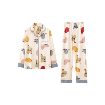 Top Melon Pajama Set Women's Apricot