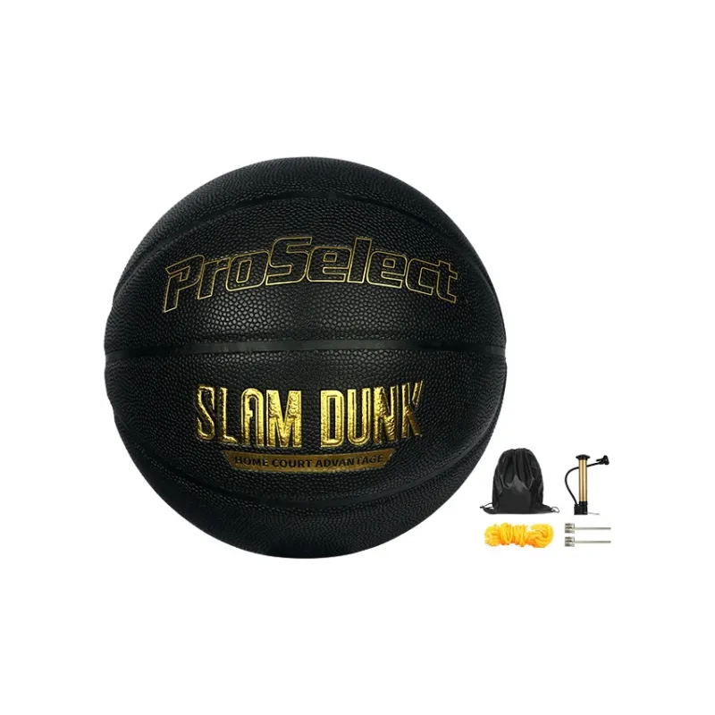 ProSelect Exclusive Series PU Basketball Black Gold Size 7 Ball Training Competition Unisex-0