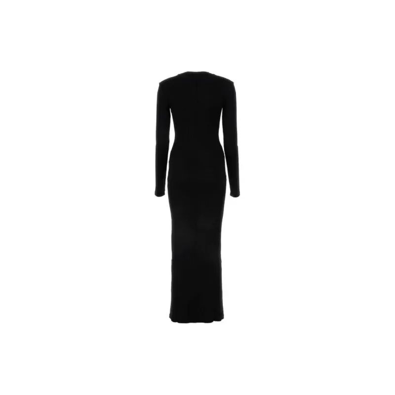 AREA V Neck Fine Ribbed Maxi Dress-1
