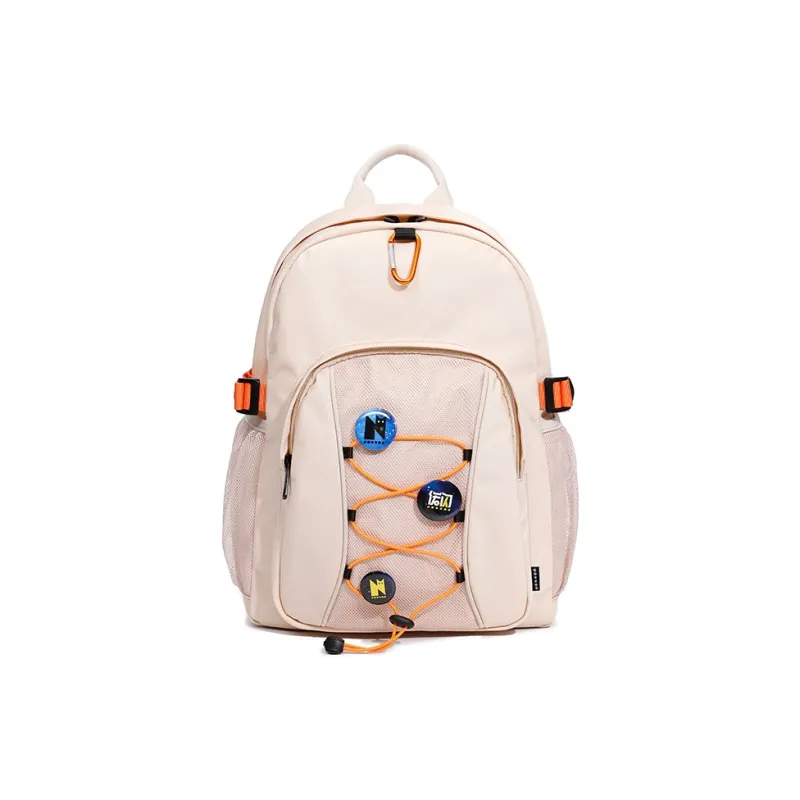 NOXXON Nylon Fabric Backpack Laptop Bag Regular Women's Khaki-1
