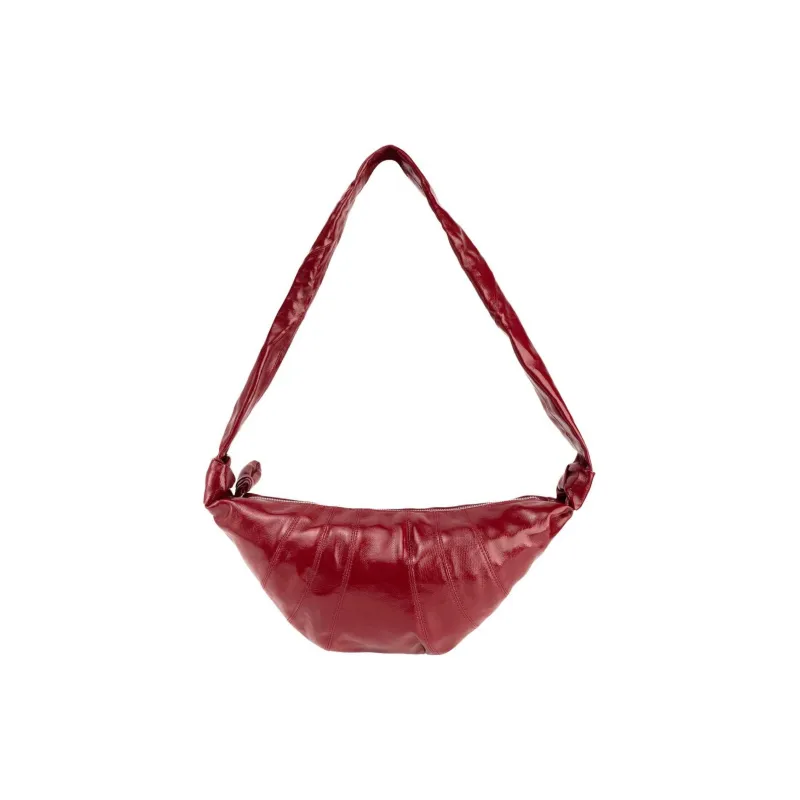 Lemaire Croissant Series Coated Cotton Croissant Bag Goat Horn Bag Crossbody Bag Shoulder Bag Unisex Brick Red-1
