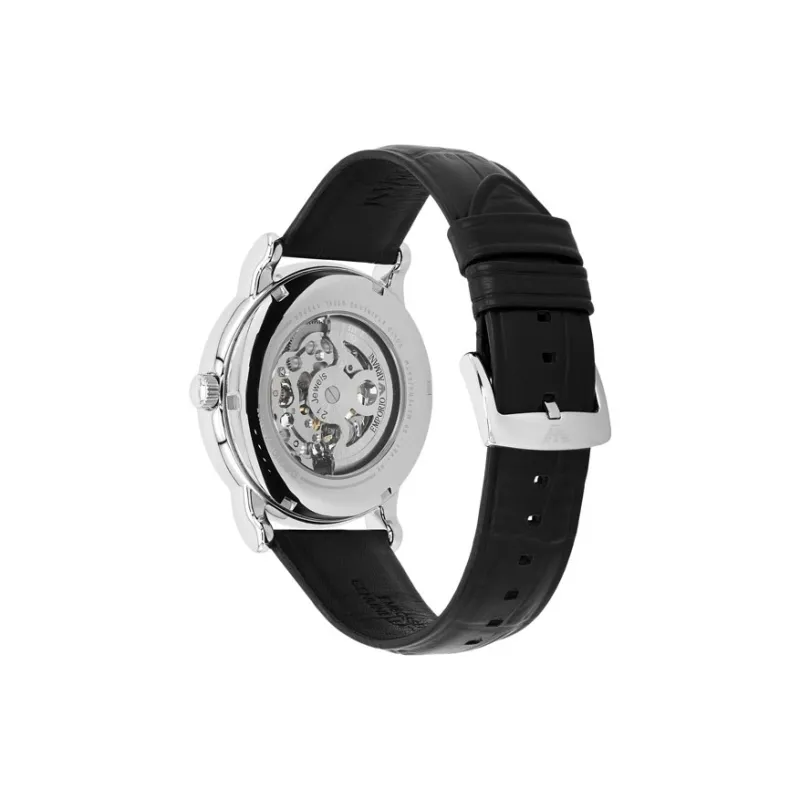 EMPORIO ARMANI Wrist Watch Automatic Mechanical Movement Leather Watch Bands 43mm Silver Dial Unisex-8