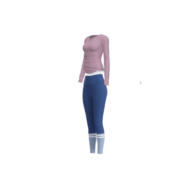 SINGLELADY Yoga Sets Polyester Indoor Yoga Pilates Running Fitness Purple Green Black-8