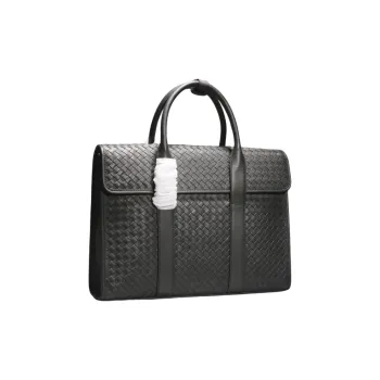 CMLZIUA Top Grain Cow Leather Handbag Briefcase Laptop Bag Regular Unisex Black