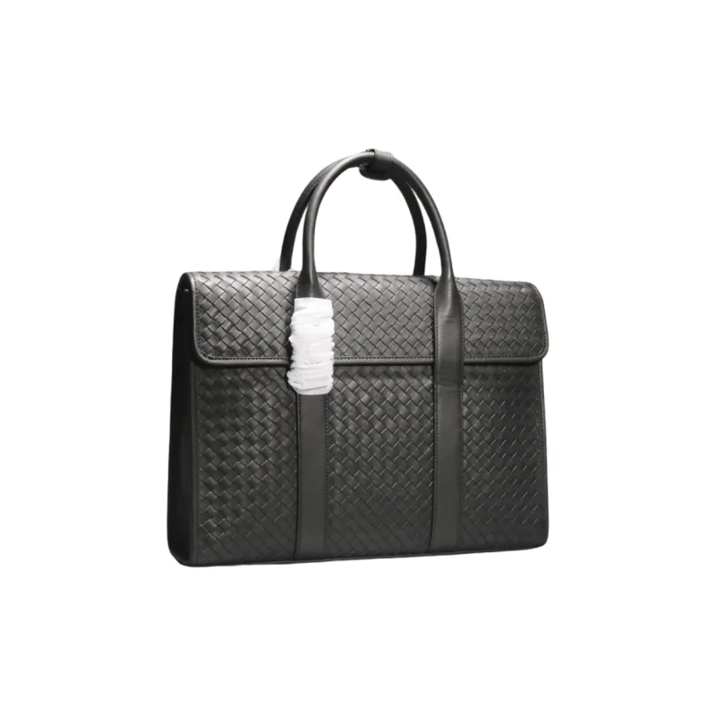 CMLZIUA Top Grain Cow Leather Handbag Briefcase Laptop Bag Regular Unisex Black-0