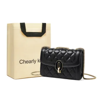 Chearly Kitity Synthetic Leather Shoulder Bag Crossbody Bag Regular Women's Black/White
