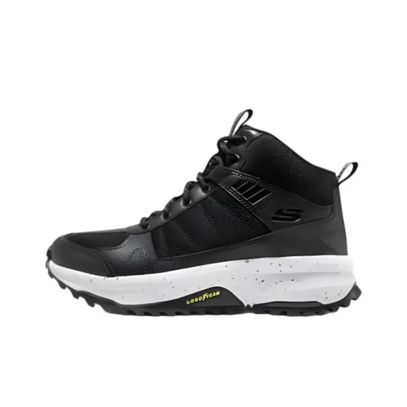 Skechers Utdoor Mens Cushioning, Slip Resistant, Abrasion Resistant Coverage Mid Top Outdoor Shoes Men's Black White-0
