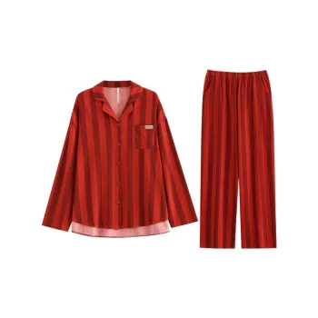 Yue Nei Pajama Set Women's Vintage Red