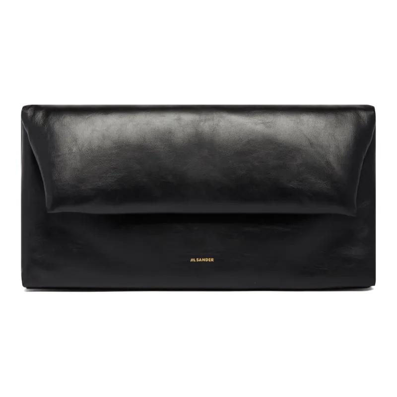 JIL SANDER Leather Clutch Men's Black-0