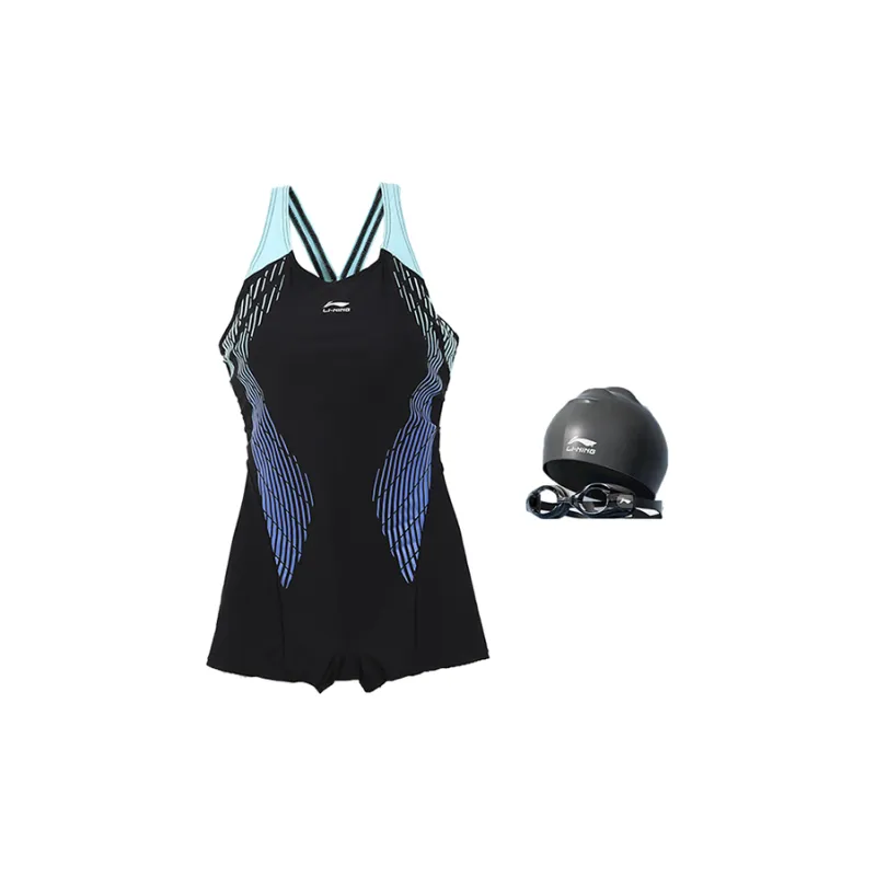 LiNing Swimming Sets Polyamide Elastane Polyester Seaside Beach Vacation Surfing Women's Black-0