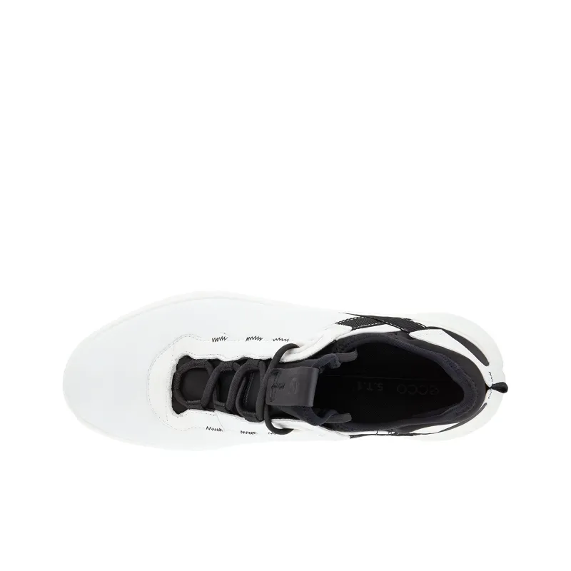 Ecco Shock Absorbers With Slip Resistant And Abrasion Resistant Properties Low Top Running Shoes Women's White Black-2