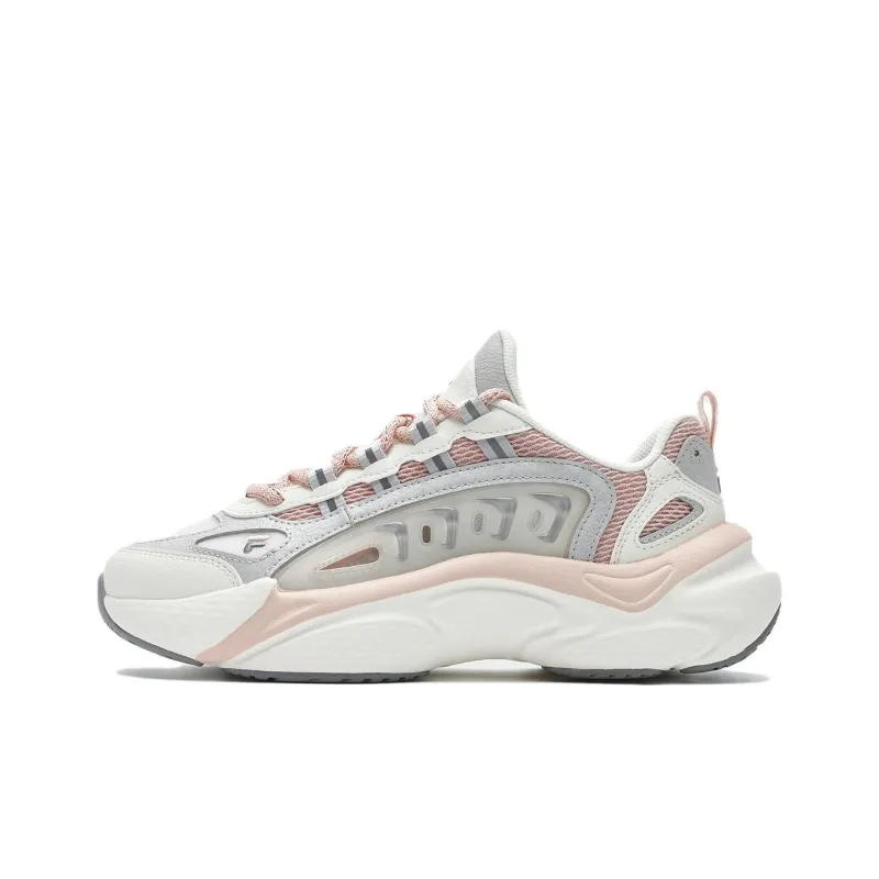 FILA FUSION SKY TRAIL DX Fishbone Head Cushioning Wear Resistant Low Top Casual Shoes Women's White Pink-0