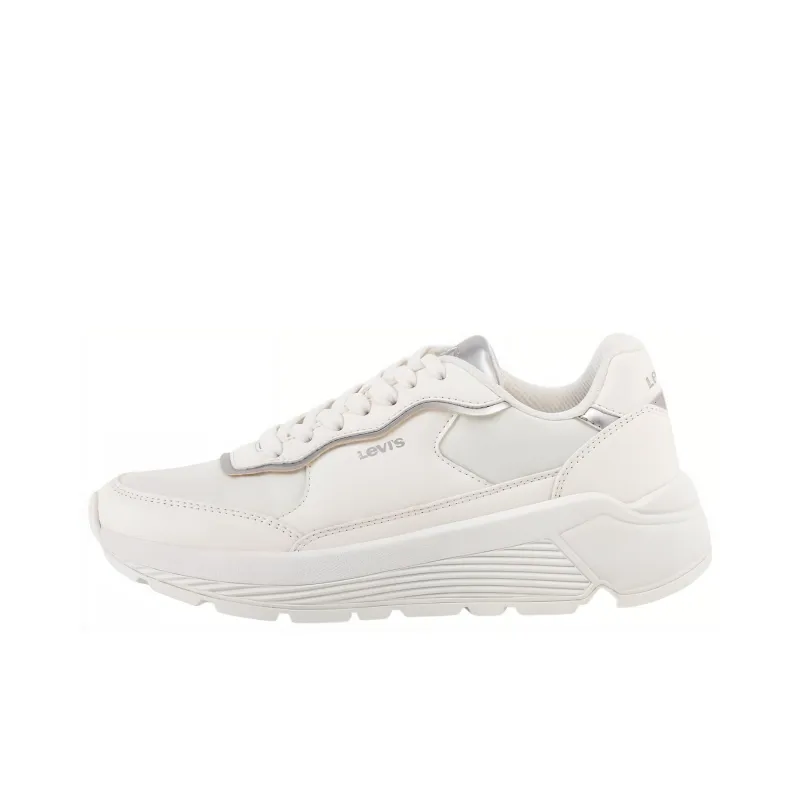 Levi’s Cushioned Slip-Resistant Low-Top Casual Shoes Women's White Silver-0