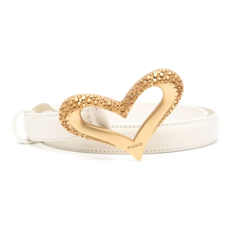 PINKO Heart-buckle Leather Belt-0