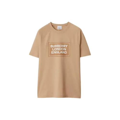 Burberry T-Shirts Women's Soft Yellow Brown