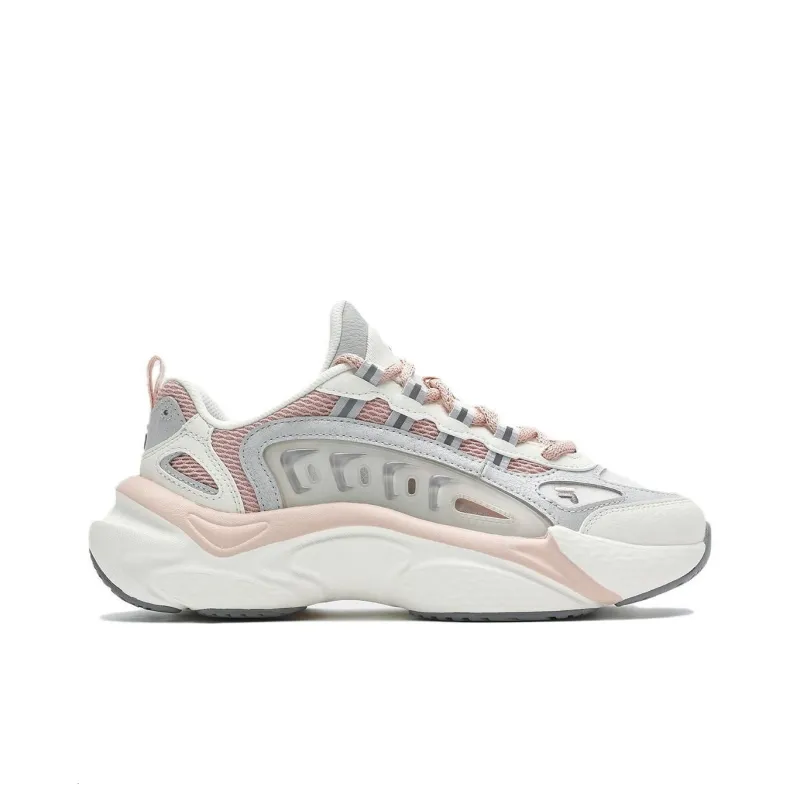 FILA FUSION SKY TRAIL DX Fishbone Head Cushioning Wear Resistant Low Top Casual Shoes Women's White Pink-1