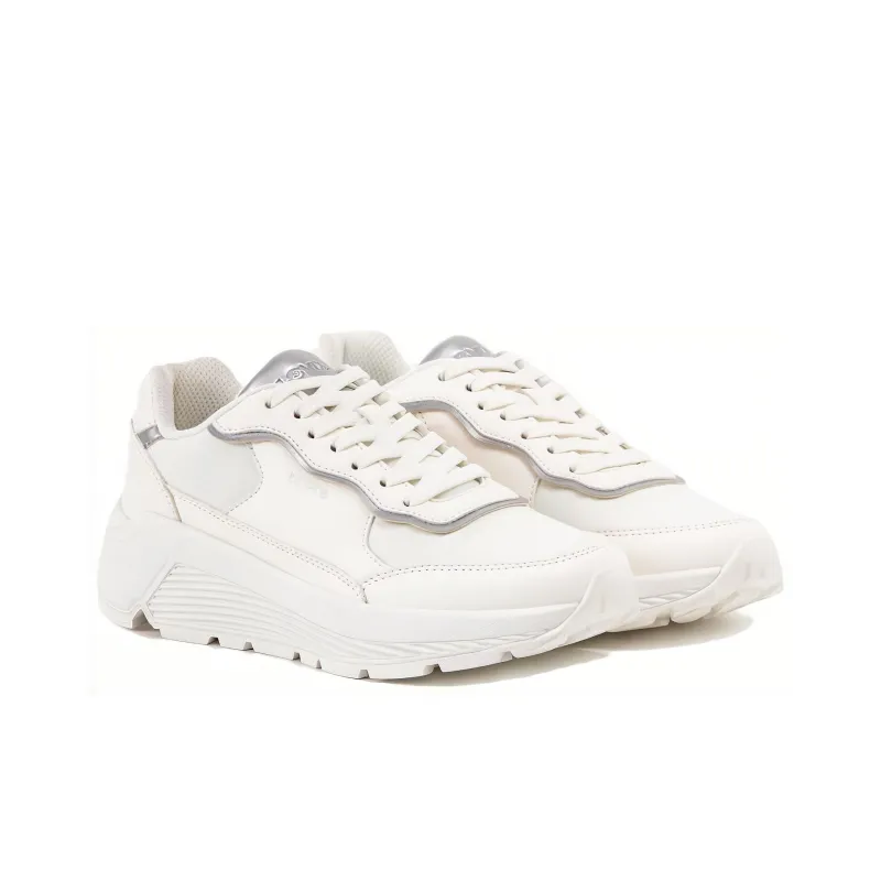 Levi’s Cushioned Slip-Resistant Low-Top Casual Shoes Women's White Silver-1