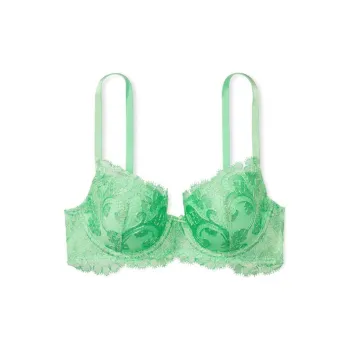 Victoria's Secret DREAM ANGELS Collection 8752 Embroidered Lightly Lined Demi Bra Women's 1 Pack Grass Green