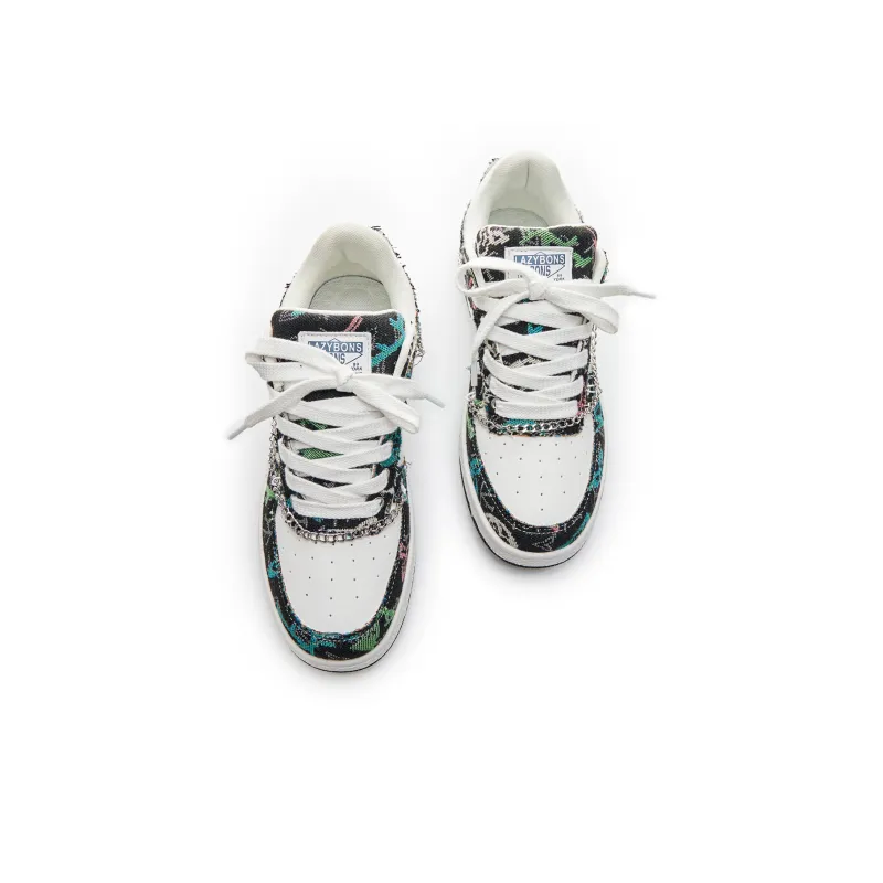 LAZY BONS Anti-Slip Wear-Resistant Lightweight Breathable Height Increasing Low-Top Skateboard Shoes Unisex-9