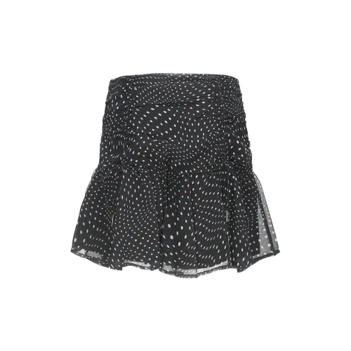 GIMING Casual Short Skirts Women's Black/White Dots