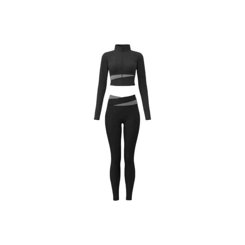 Canle Yoga Set Quick Dry High-Rise Butt-Lifting Fitness Set Women's Running Shockproof Sports Suit-4
