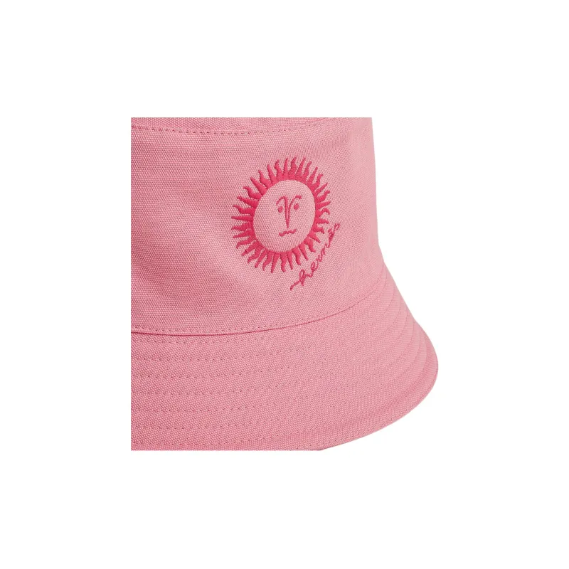 HERMES Cotton Silk Canvas Bucket Hats Women's Pink-2