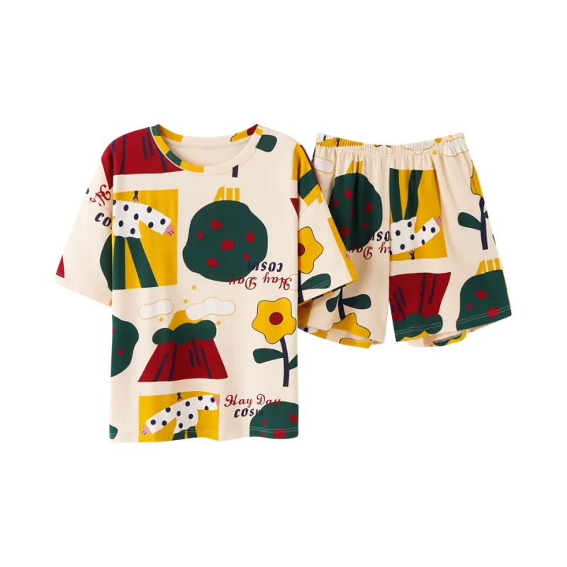 The Story Of The Flower Season Pajama Set Women's Multicolor-0