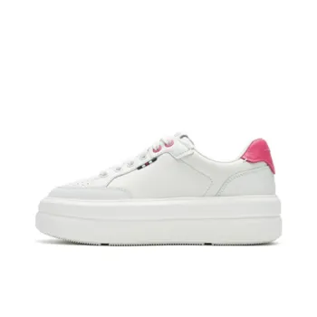FILA Victoria Cushioning, Wear Resistant Low Top Skateboard Shoes Women's White Pink