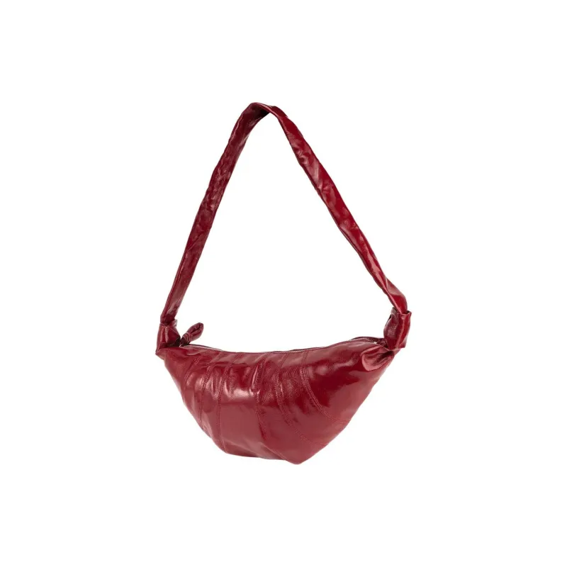 Lemaire Croissant Series Coated Cotton Croissant Bag Goat Horn Bag Crossbody Bag Shoulder Bag Unisex Brick Red-2