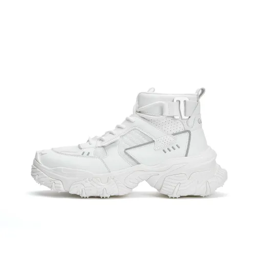 Cabbeen Casual Shoes Men High-Top White