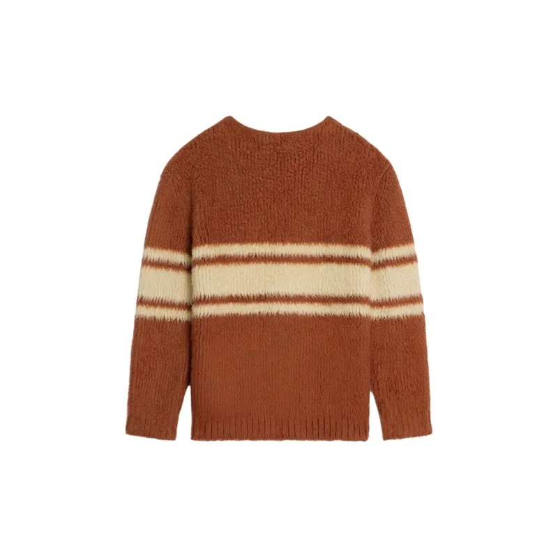 CELINE Long Cardigan In Striped Brushed Cotton-1