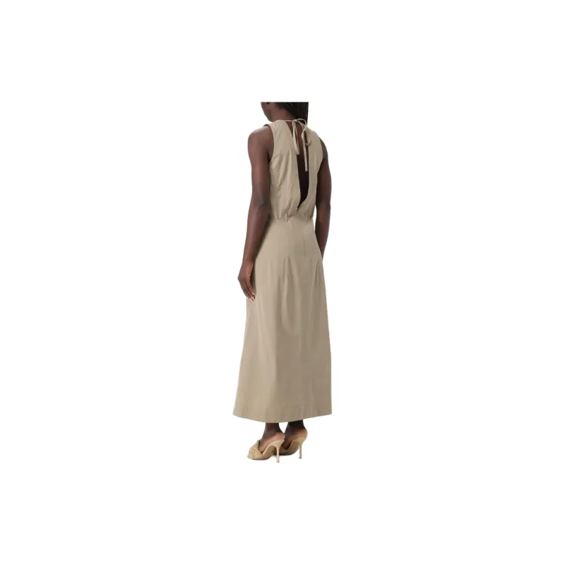 Bottega Veneta V Neck Sleeveless Midi Dress-1