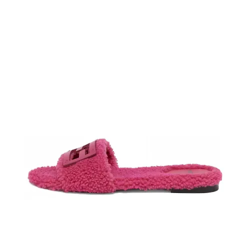 FENDI Rubber Sole Slip Resistant Slide Slippers Women's Pink