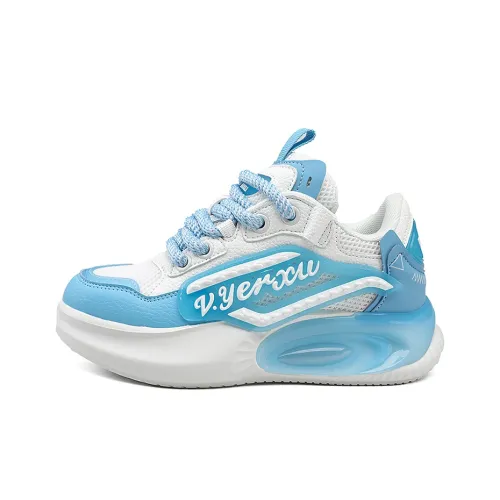 V.YERXU Skateboard Shoes Women's Low-Top White Moon