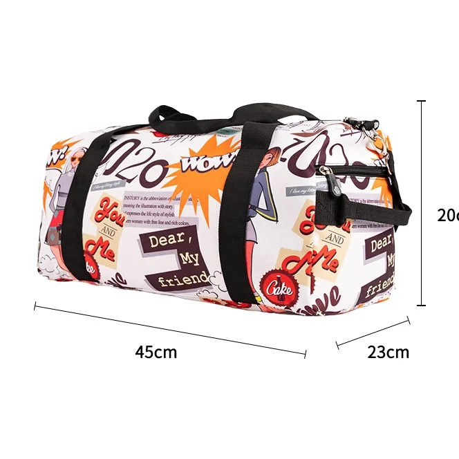 Instory Durable Polyester Gym Bag Travel Bag Large Size Women's Coquette Angel-5