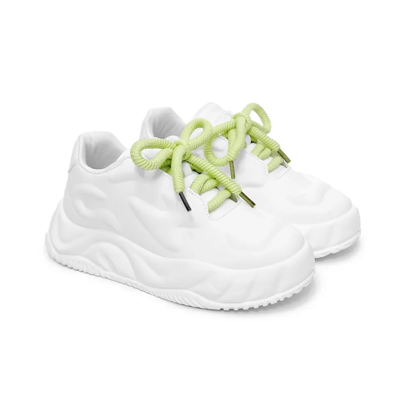 SLNU 3 Cushioned Wear Resistant Height Increasing Coverage Low Top Casual Shoes Men's White-3