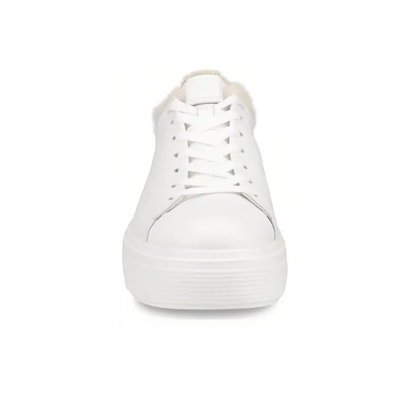 Ecco Low Top Skateboard Shoes 4.5cm Women's White-3